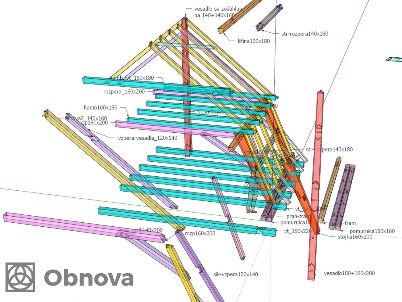 Príprava viazania krovu  / Denník obnovy strechy SZITNYAYOVSKÉHO DOMU (ZUŠ) / KROV_N°_MMXXV # 20